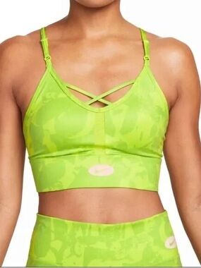 Nike Neon Lime Patterned Strappy Sports Bra